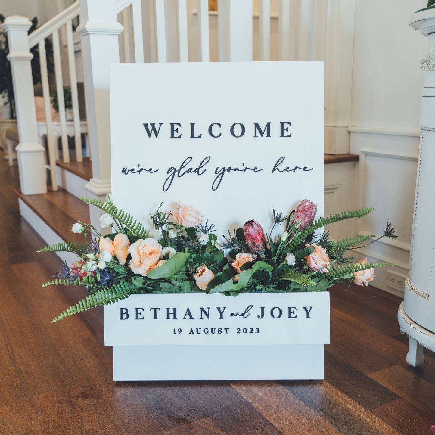 A-Frame Flower Box Wedding Welcome Sign - Logo Sign
