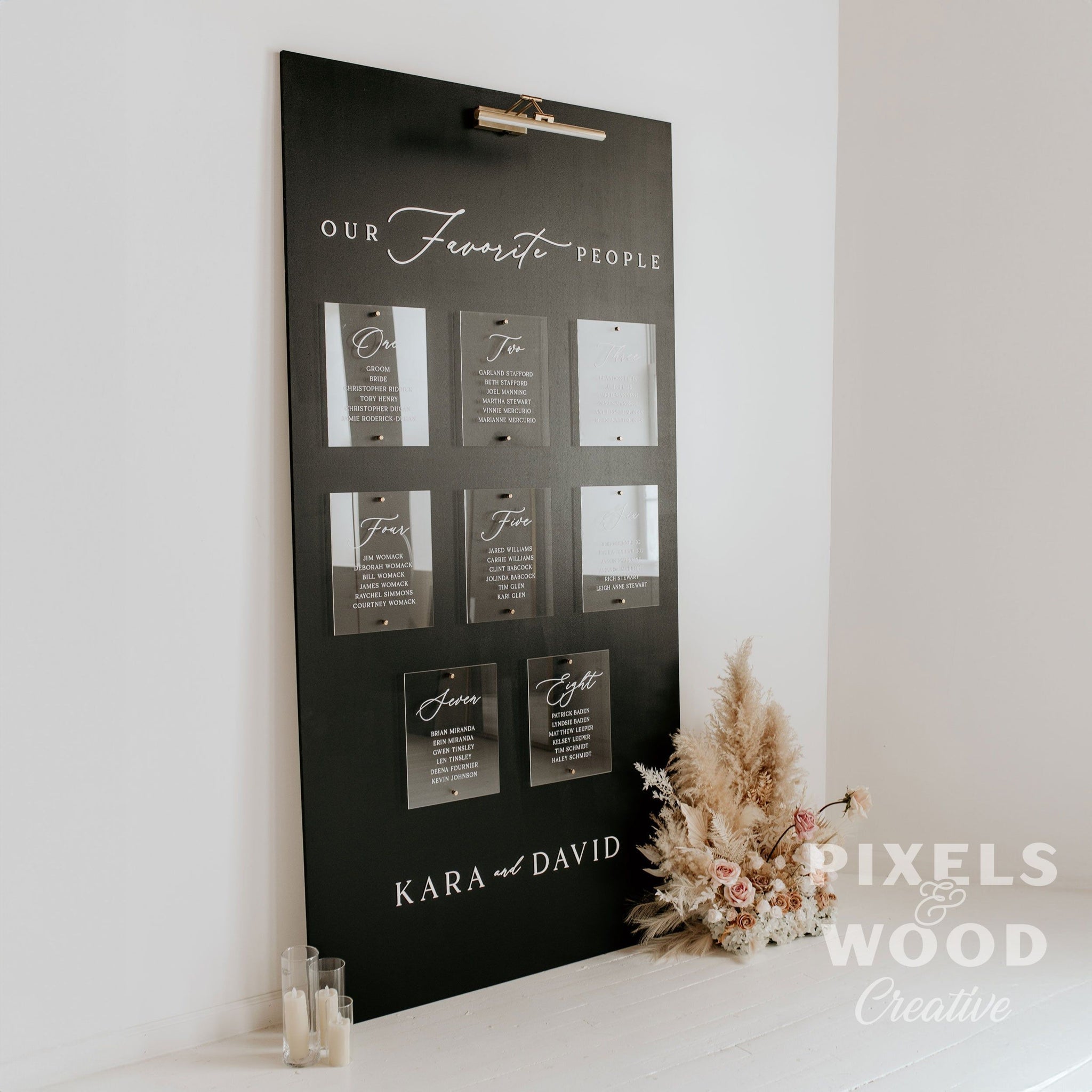 RENTAL Extra Large Custom Seating Chart Display – Pixels and Wood