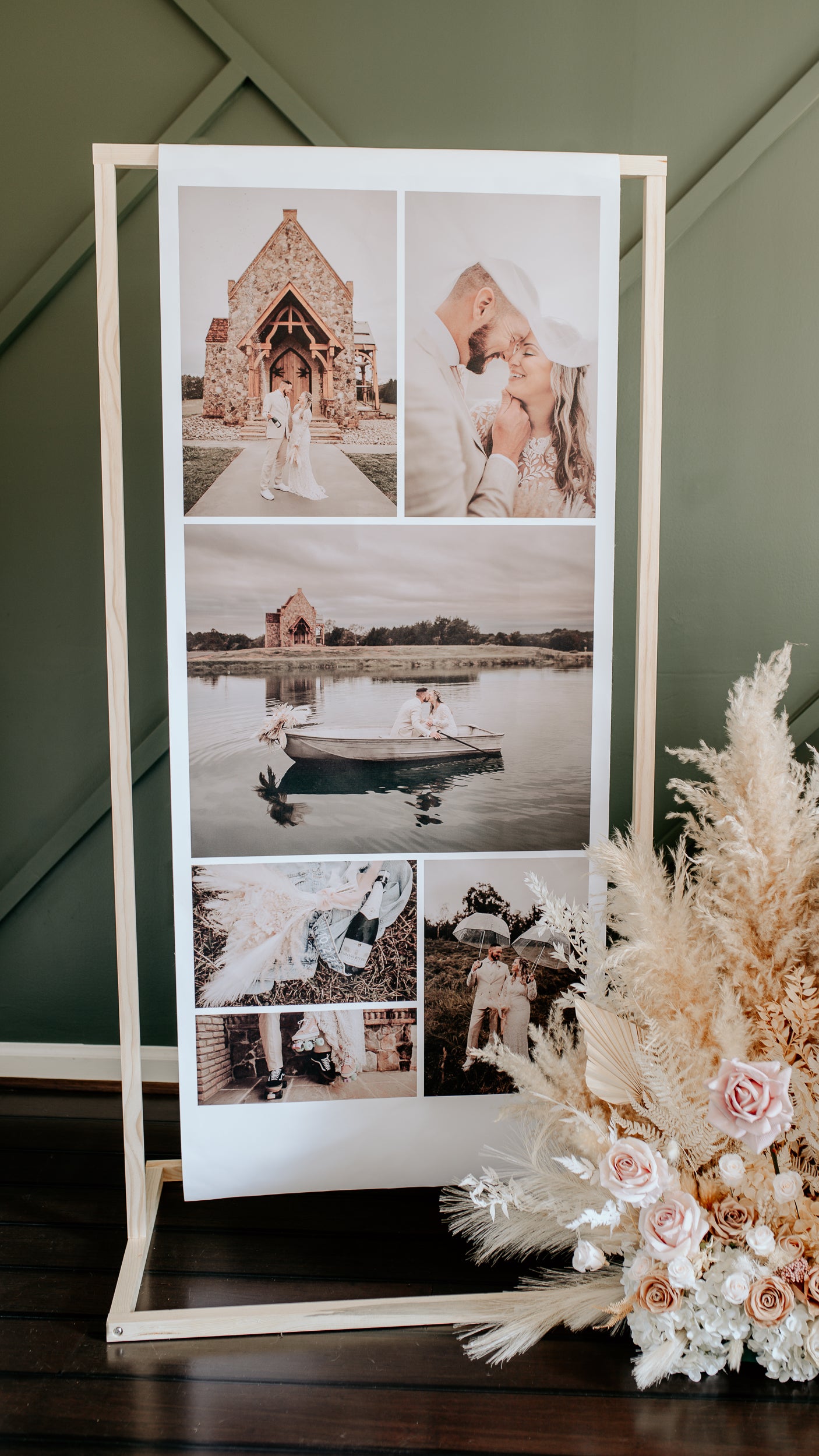 Floor Standing Printed Canvas Wedding Sign (with or without Stand)