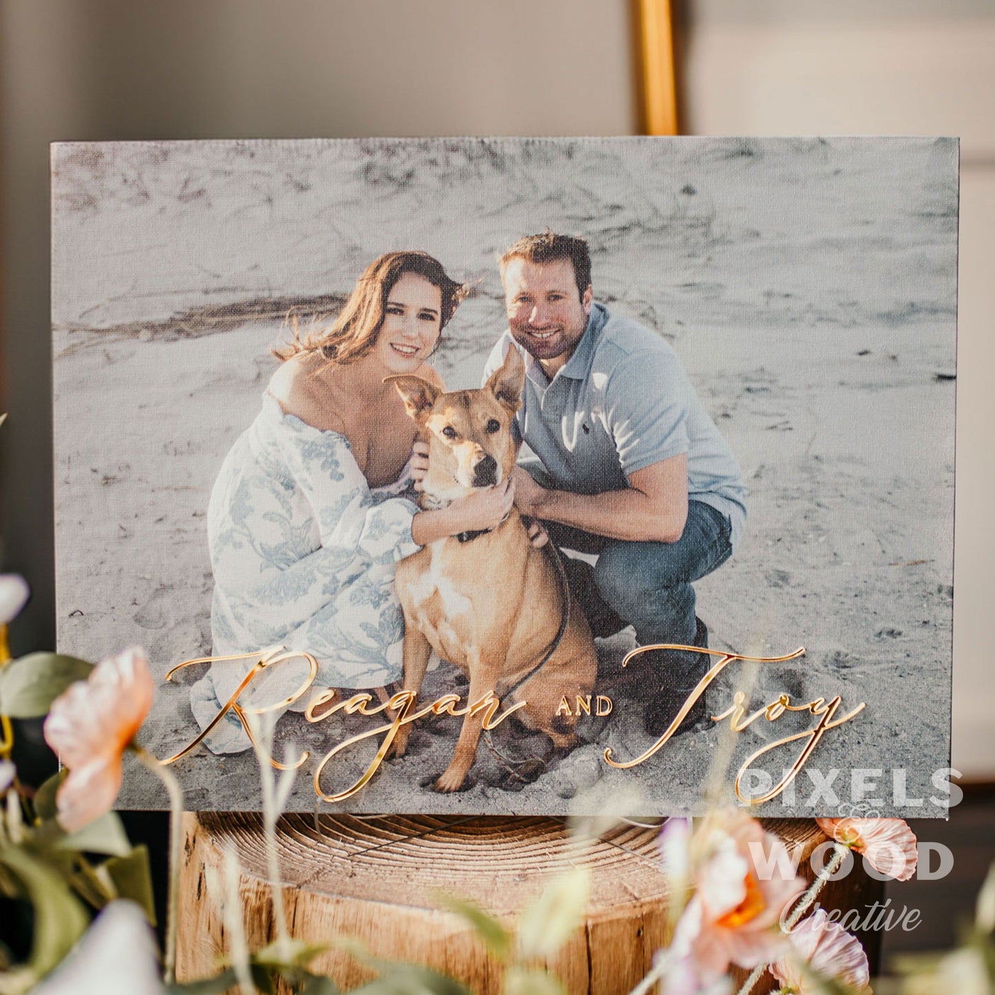 Printed Canvas Photo Panel with Custom Lettering