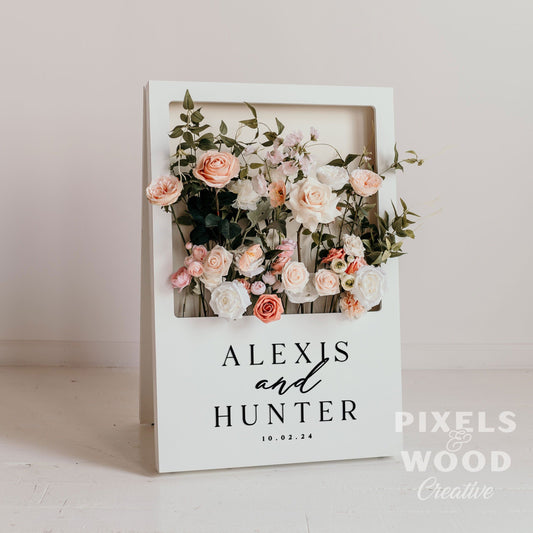 Polaroid A-Frame Flower Box Sign - Welcome Personalized Sign - Wedding/Event