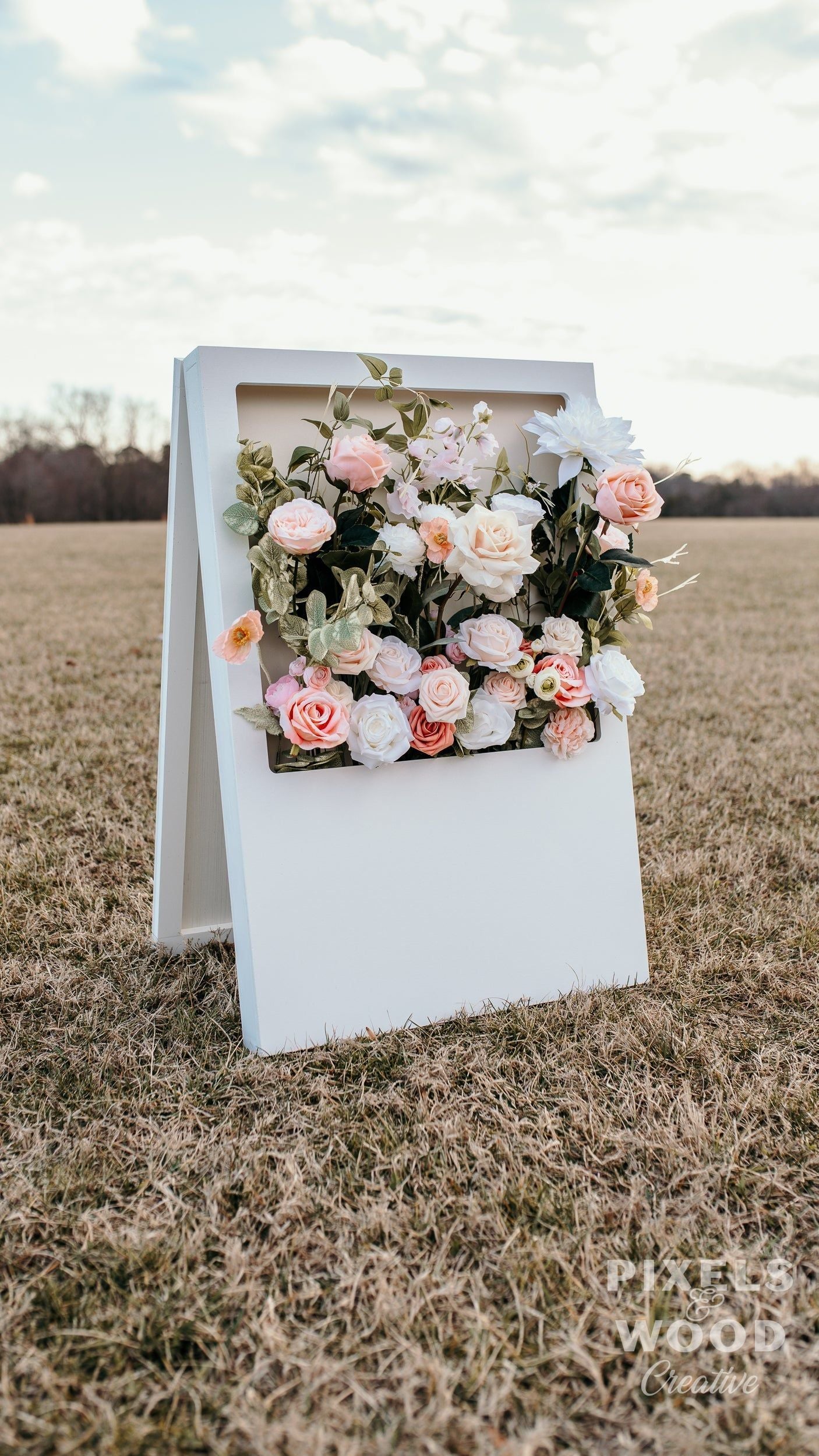 RENTAL Polaroid A-Frame Flower Box Sign - Welcome Personalized Sign - Wedding/Event