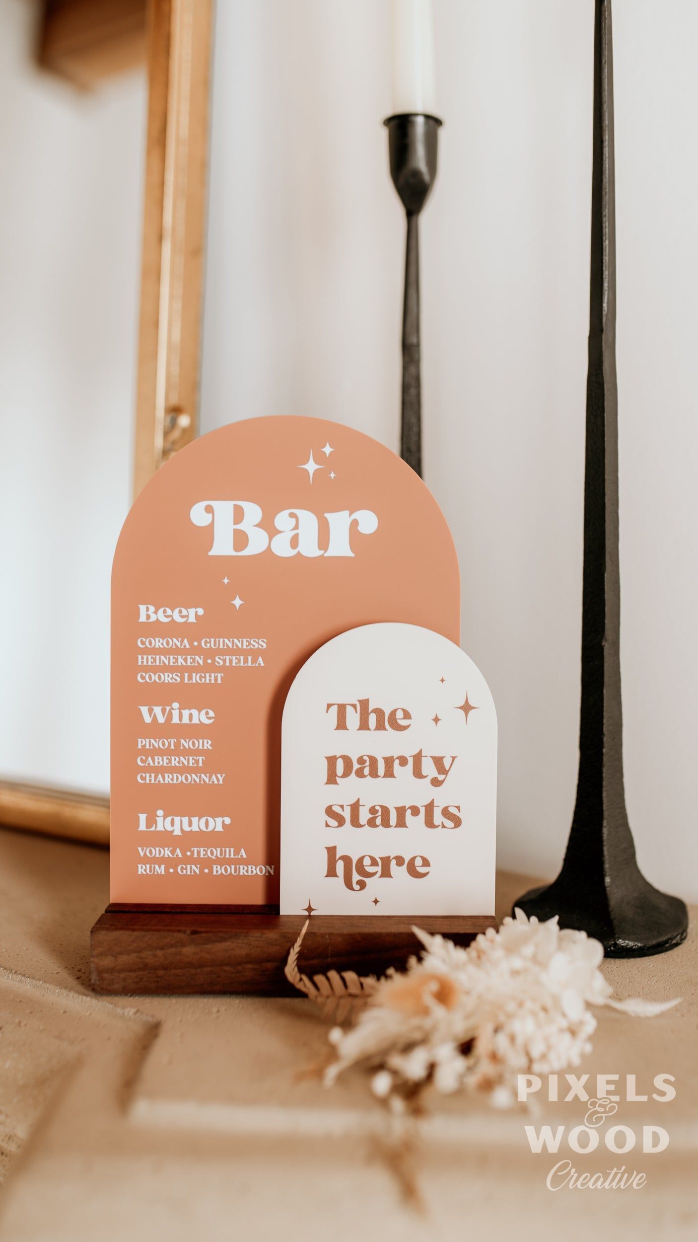 Retro Bar Wedding Sign- Party Starts Here