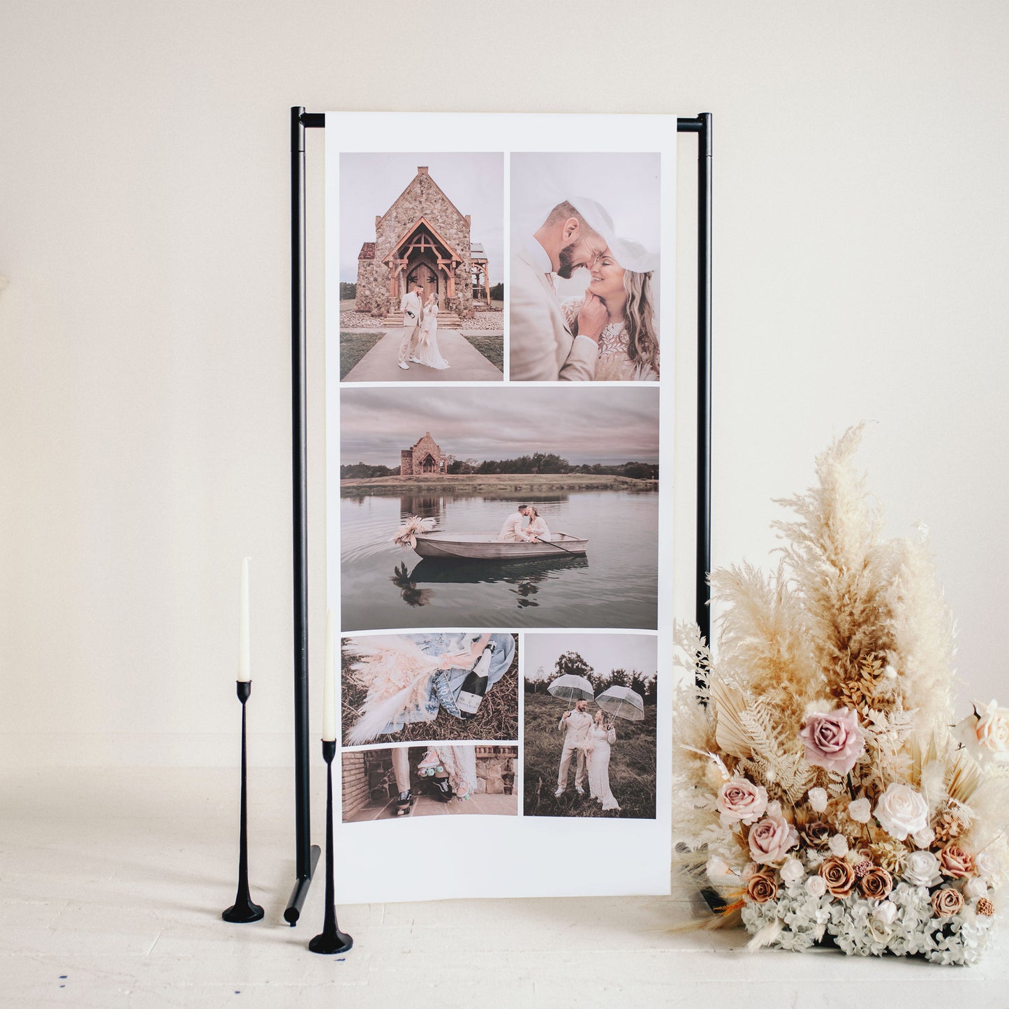 Floor Standing Printed Canvas Wedding Sign (with or without Stand)