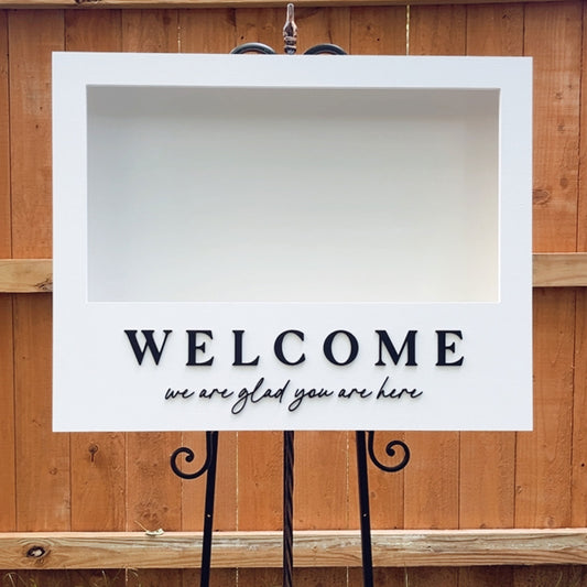 Landscape Polaroid Style Flower Box Welcome Sign