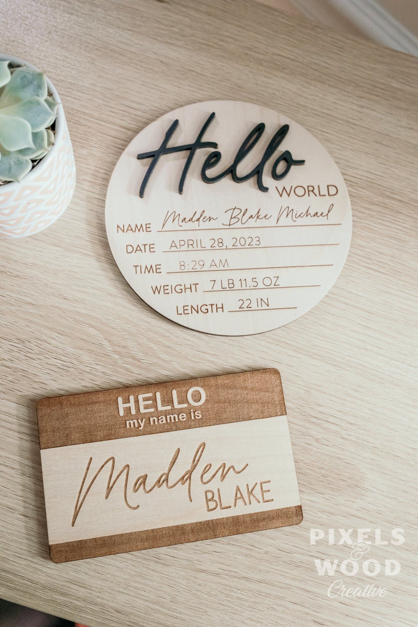 Baby Announcement Sign - Hello My Name Is