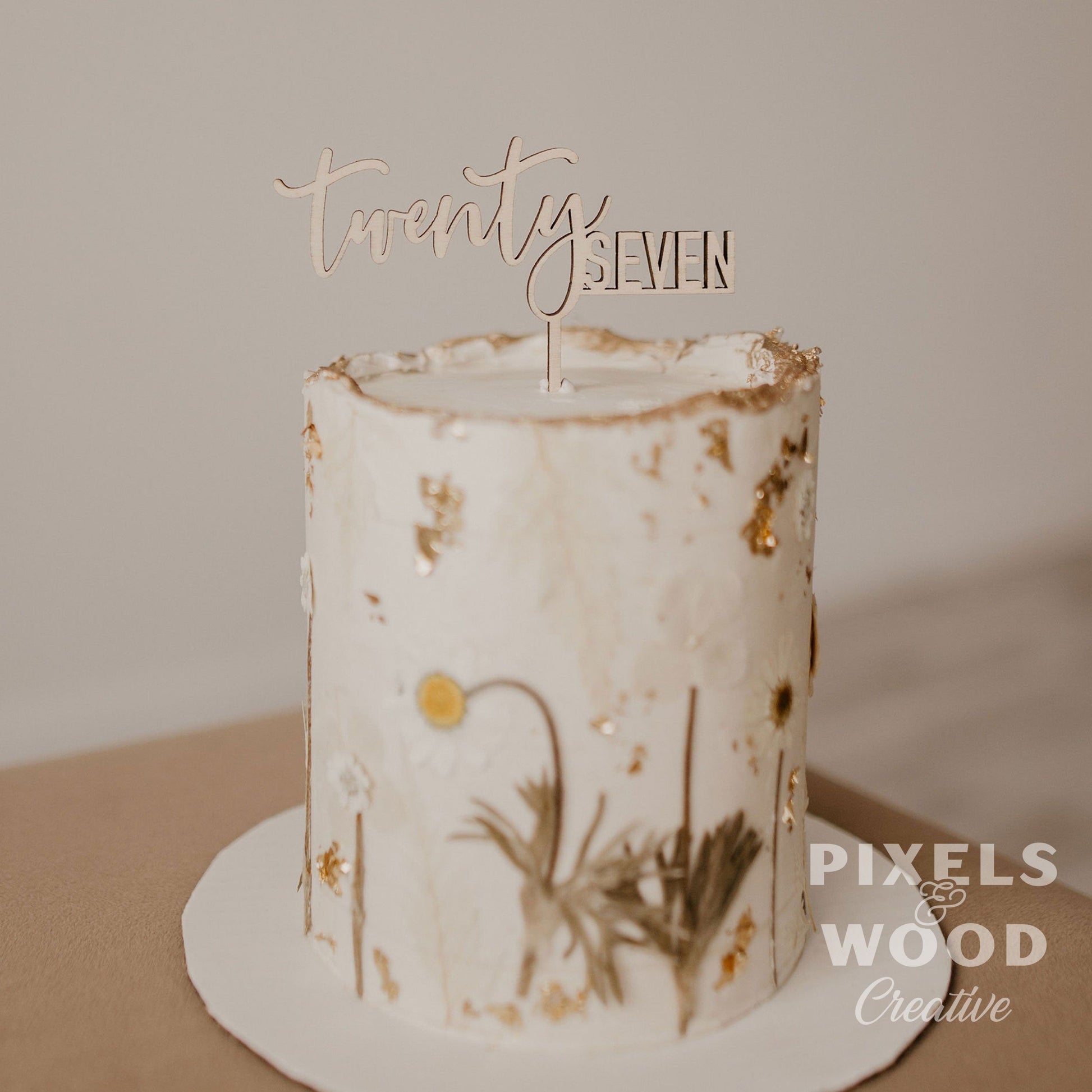 Custom Clear Acrylic Cake Topper, BIRCH HILL DESIGNS