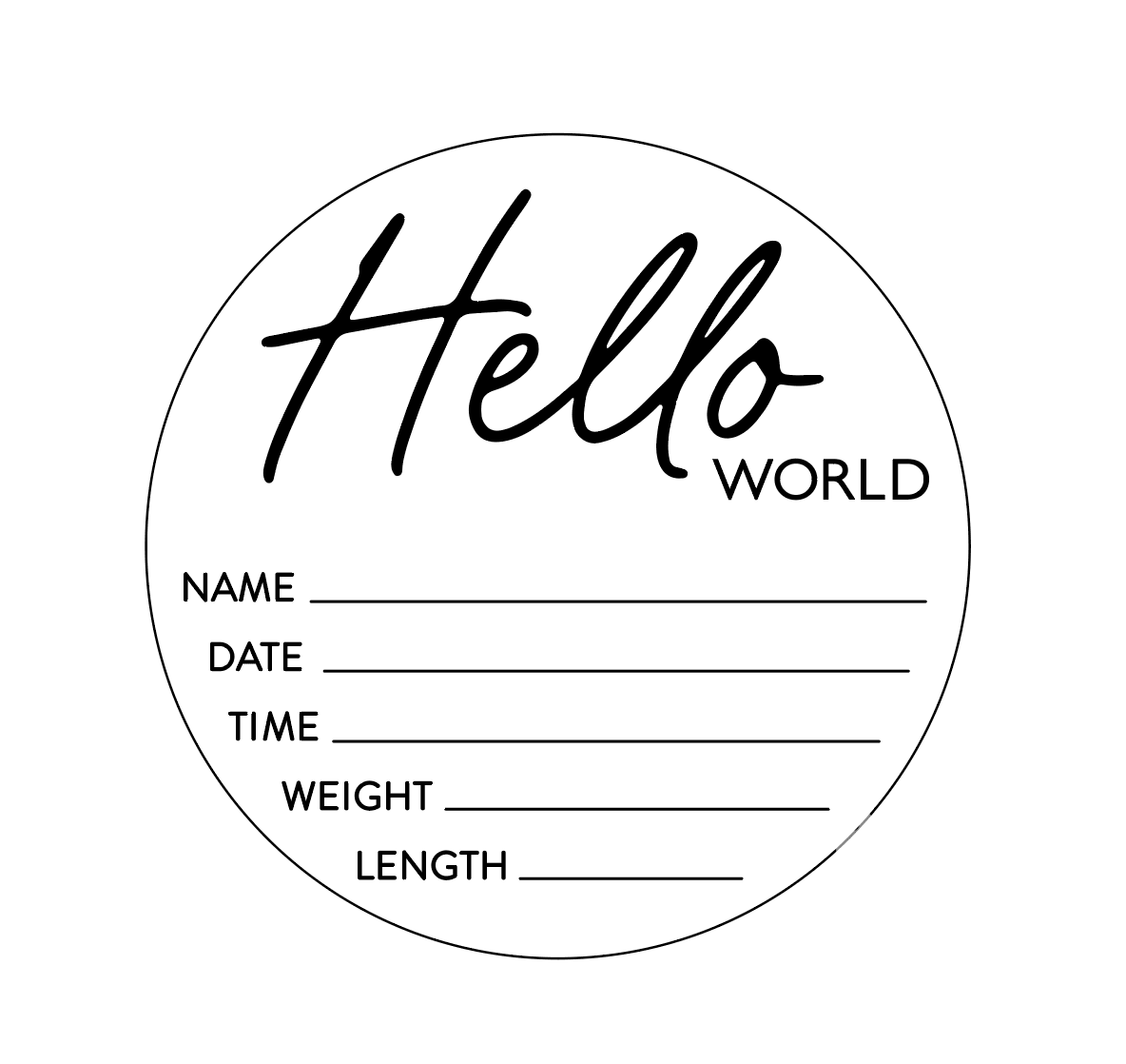 Baby Announcement Sign - Hello World Stats