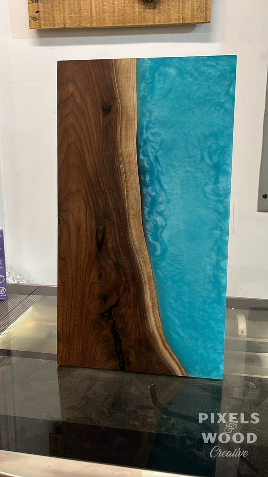 Medium Turquoise Walnut Charcuterie Board