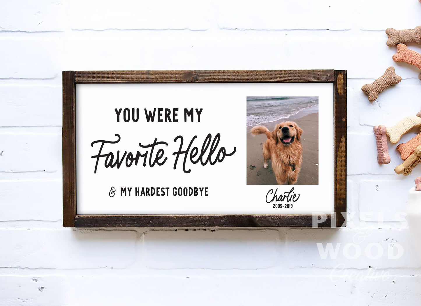 3D Dog Memorial Sign — Favorite Hello Hardest Goodbye