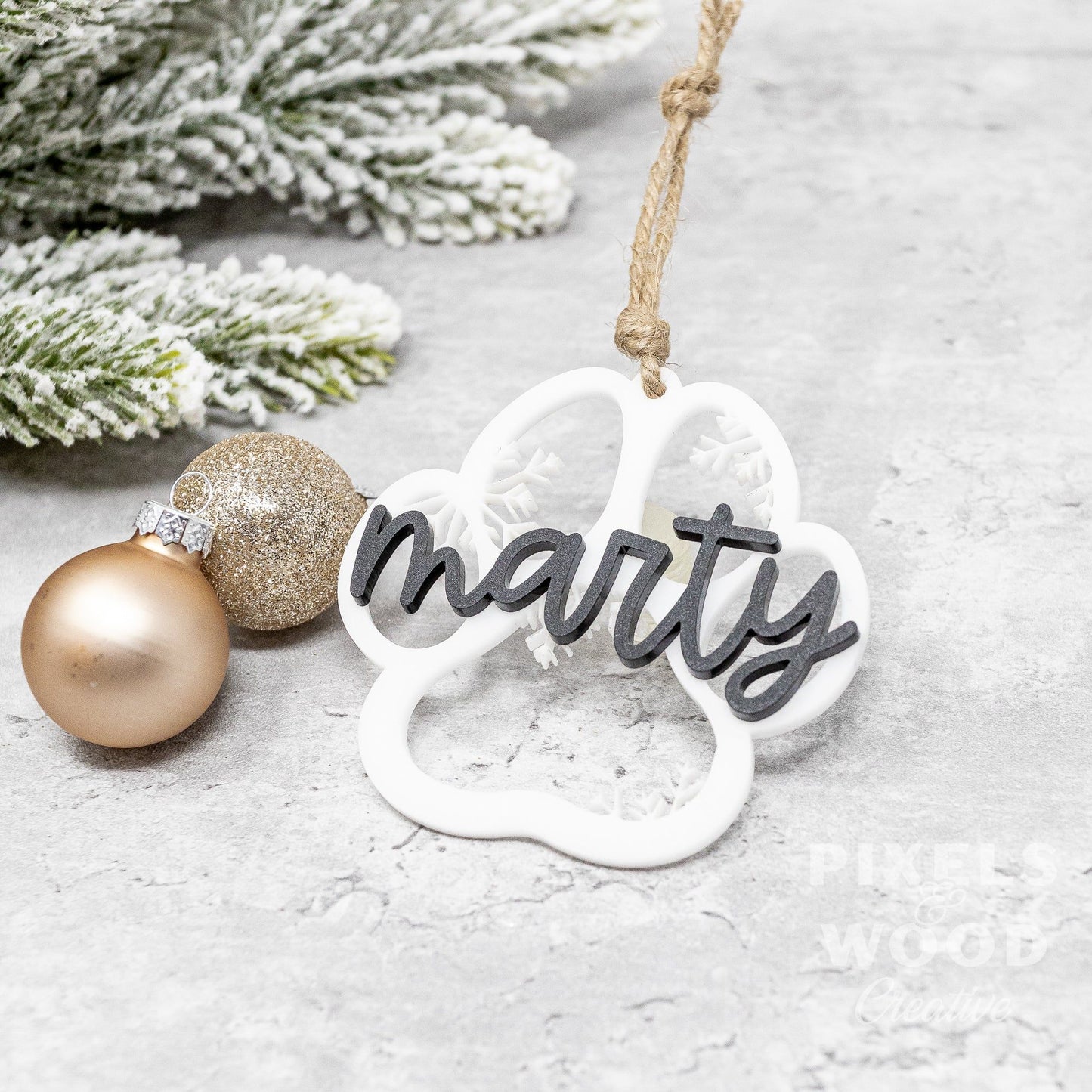 Pawprint Personalized Ornament