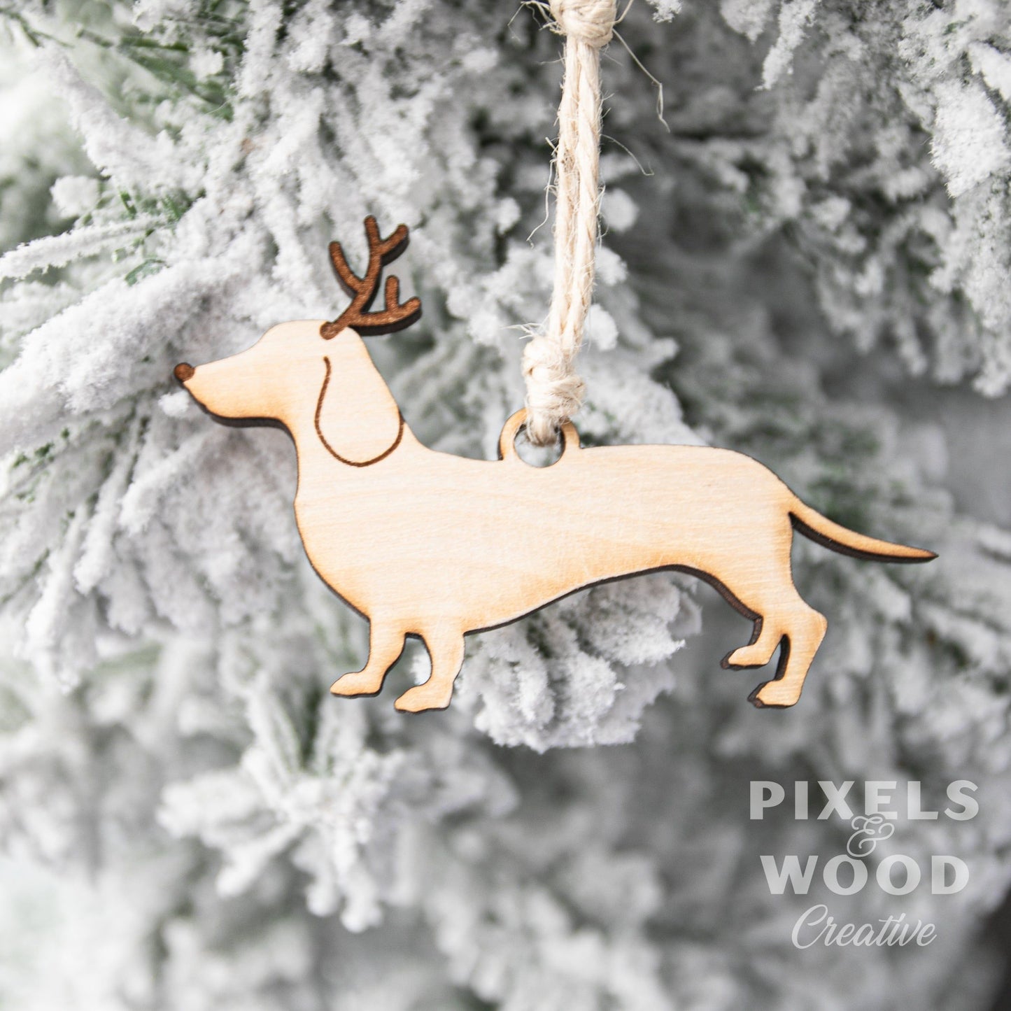 Dachshund Wiener Dog Wood Ornament