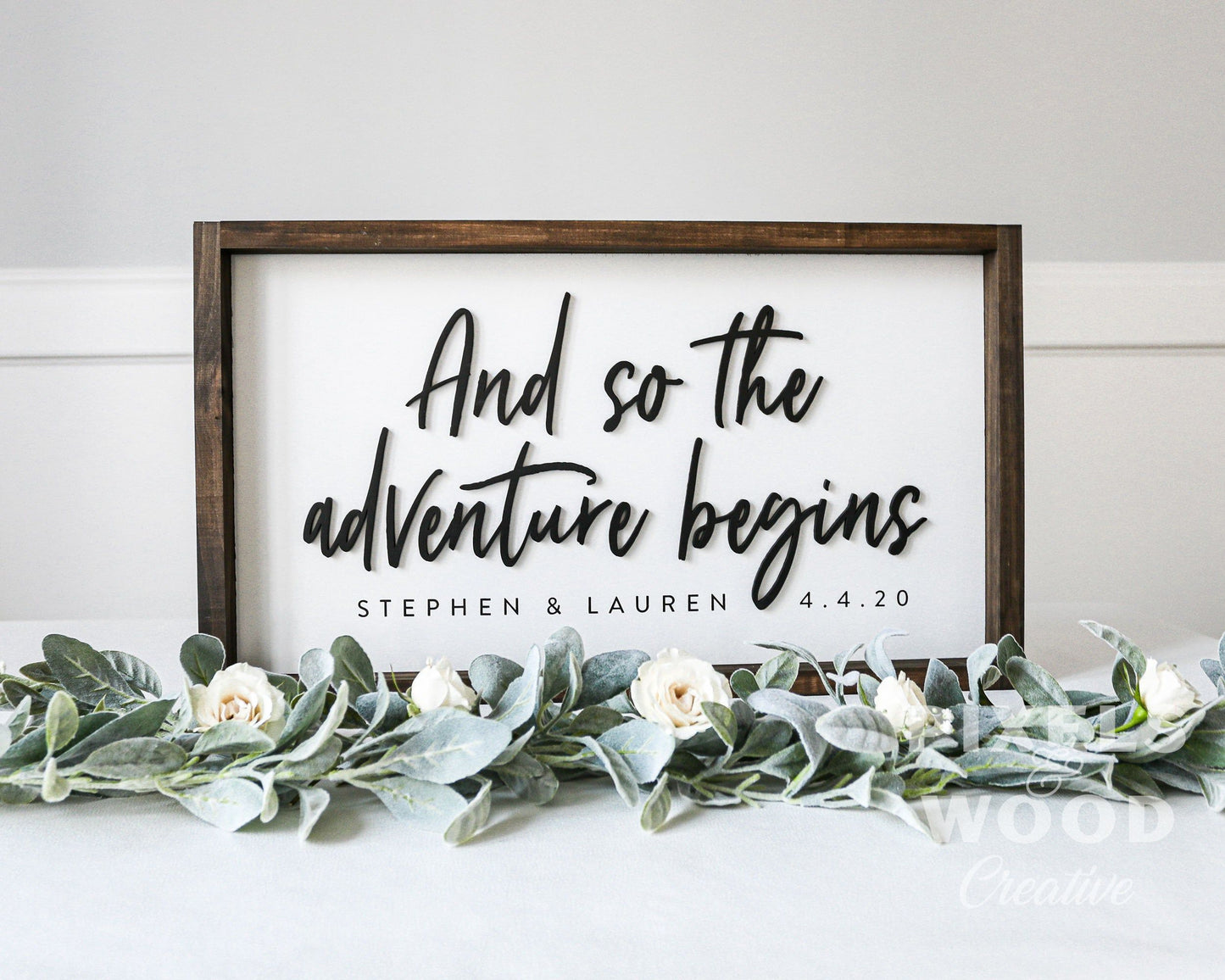 3D And So the Adventure Begins Sign — 12x22 personalized