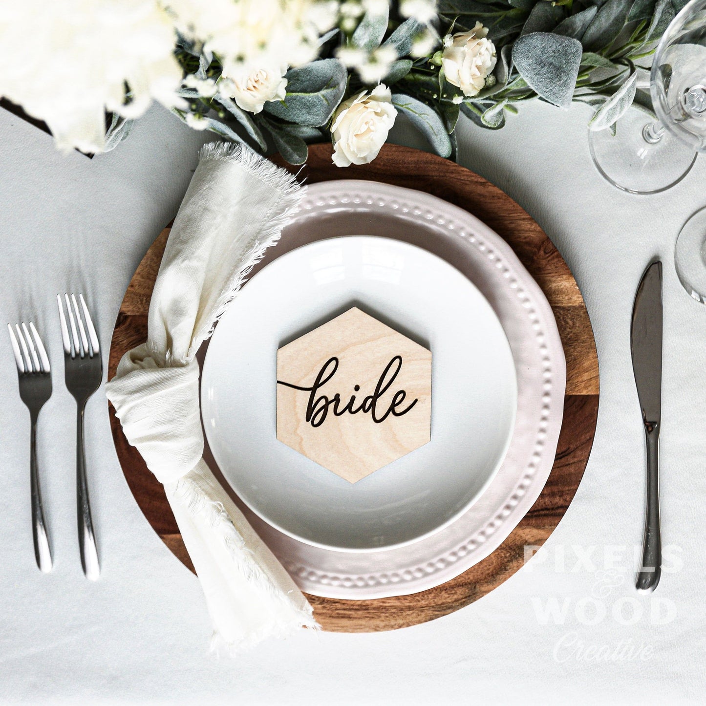 Laser Engraved Wood Place Settings