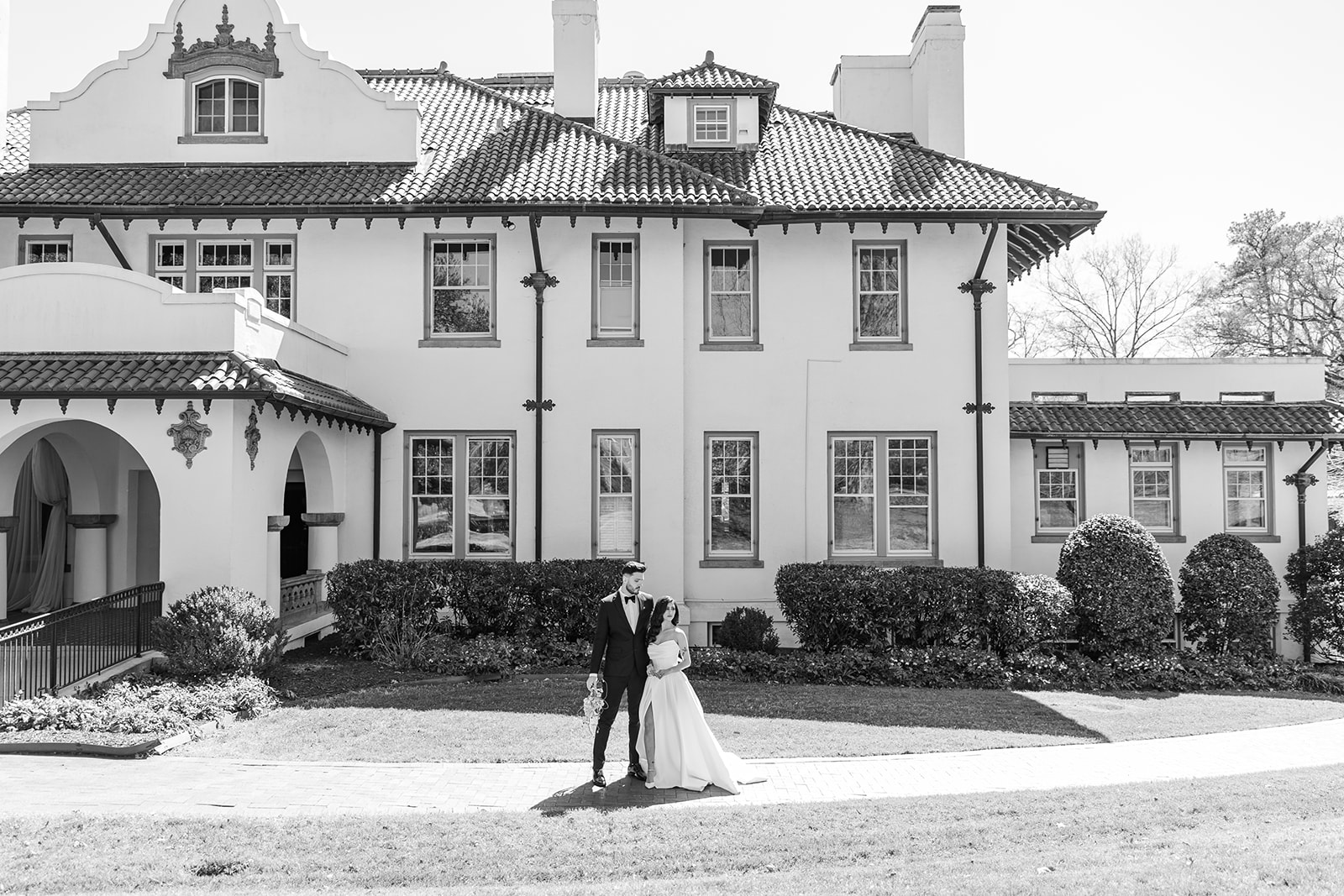 The Hill House wedding ceremony setup in Durham, North Carolina